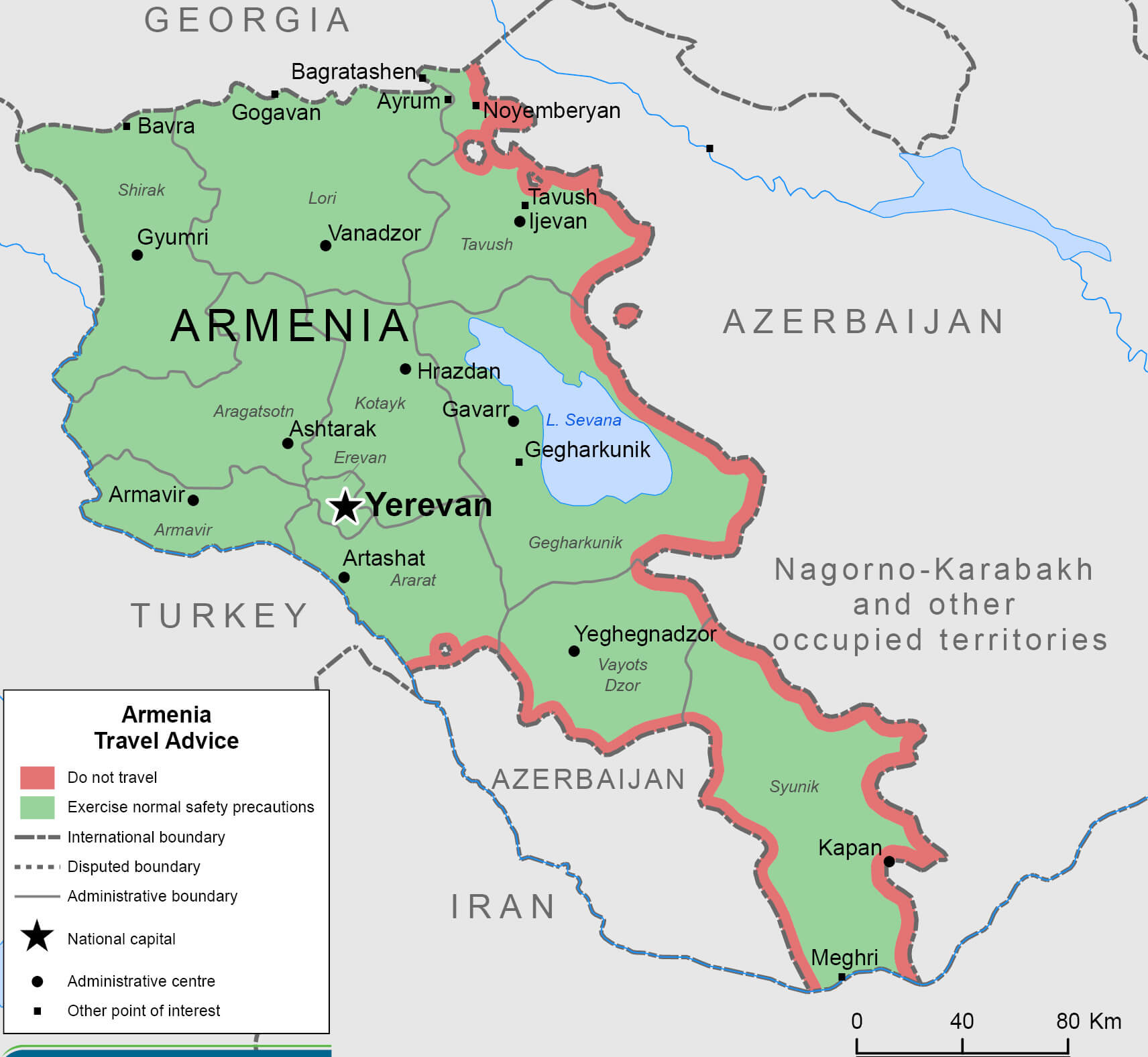 Armenia Travel Map